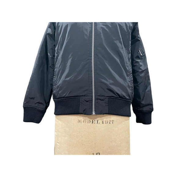 Calvin Klein Jeans Womens Ripstop Bomber Jacket Black Full Zip Long Sleeve L - Picture 3 of 9